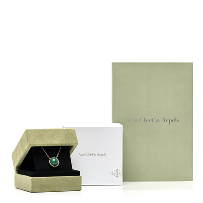 Van Cleef & Arpels 18K Yellow Gold Malachite Perlee Couleurs Pendant Necklace 5 of 5