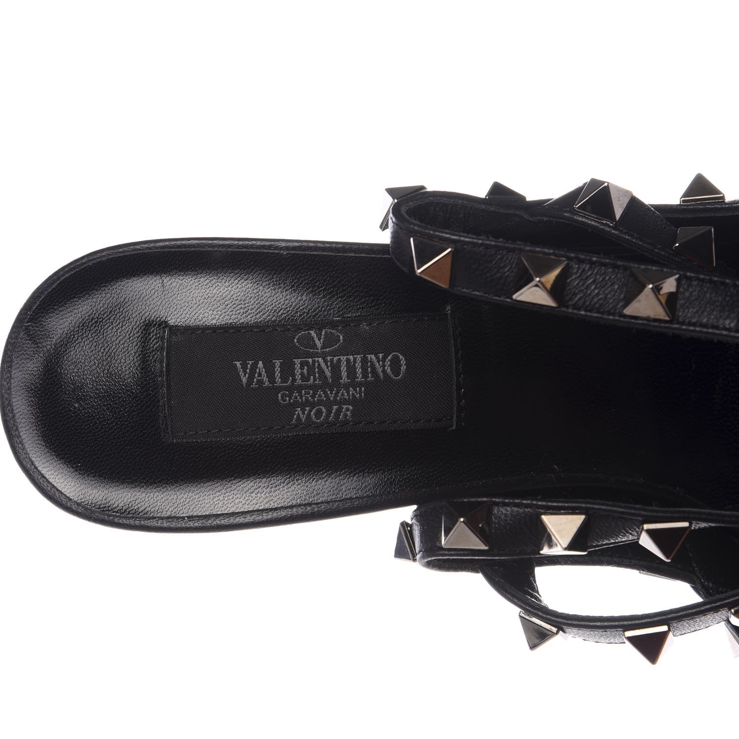 Valentino Garavani Calfskin Nappa Rockstud Ankle Strap 100mm Pumps 37.5 Black 9 of 10