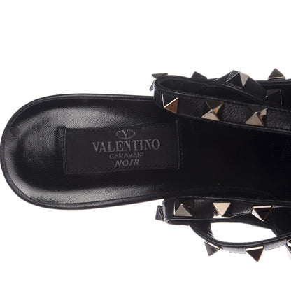 Valentino Garavani Calfskin Nappa Rockstud Ankle Strap 100mm Pumps 37.5 Black 9 of 10