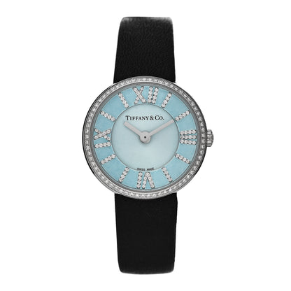 Tiffany Stainless Steel Calfskin Diamond Bezel 24mm Atlas 2-Hand Quartz Watch Tiffany Blue 1 of 5