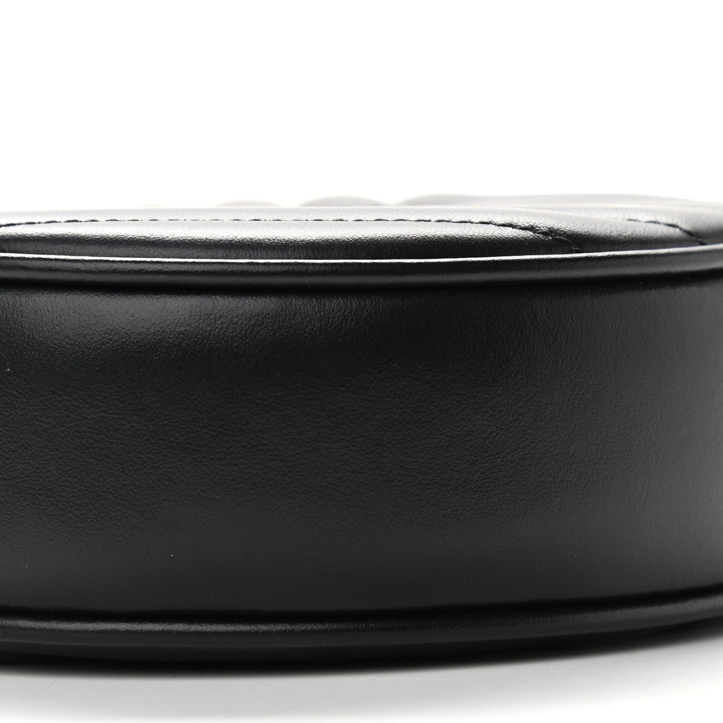 Calfskin Matelasse Chevron Round Vinyle Camera Bag Black
