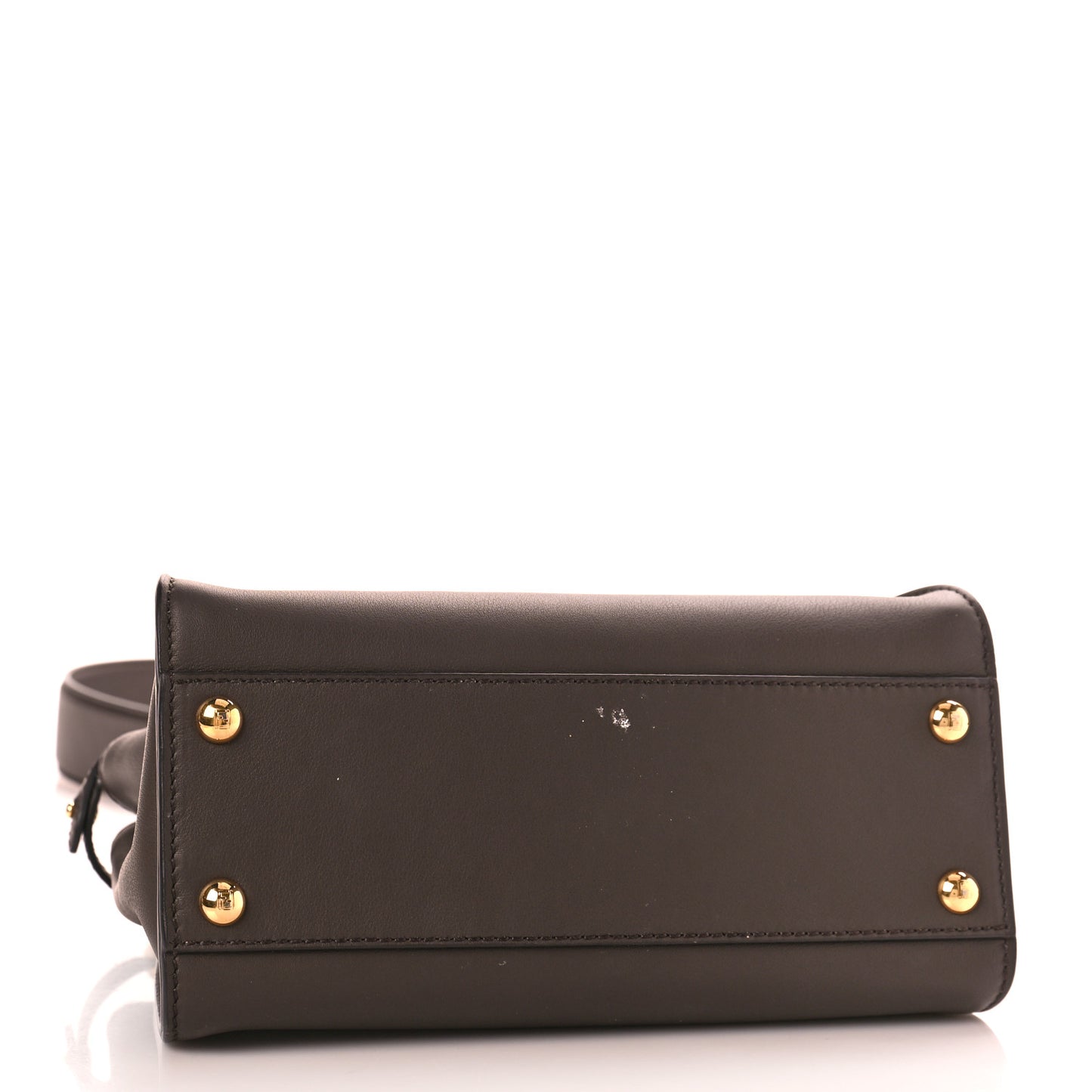 Vitello Seta Suede FF Mini Peekaboo Iconic Satchel Chocolate Sigaro Marrone