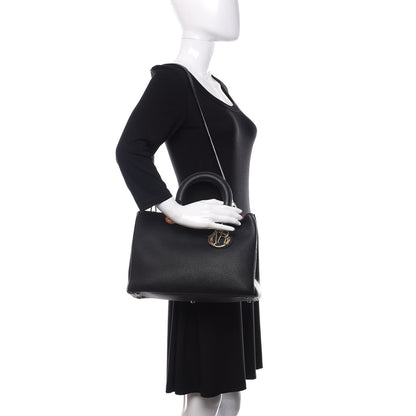 Christian Dior Bullcalf Medium Diorissimo Tote Black Rose Indien 2 of 10
