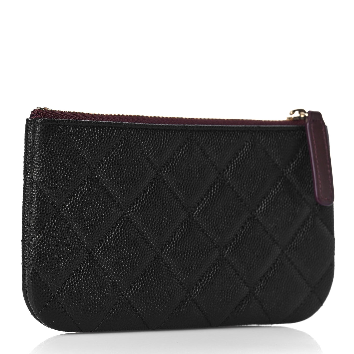 Caviar Quilted Small Cosmetic Case Black