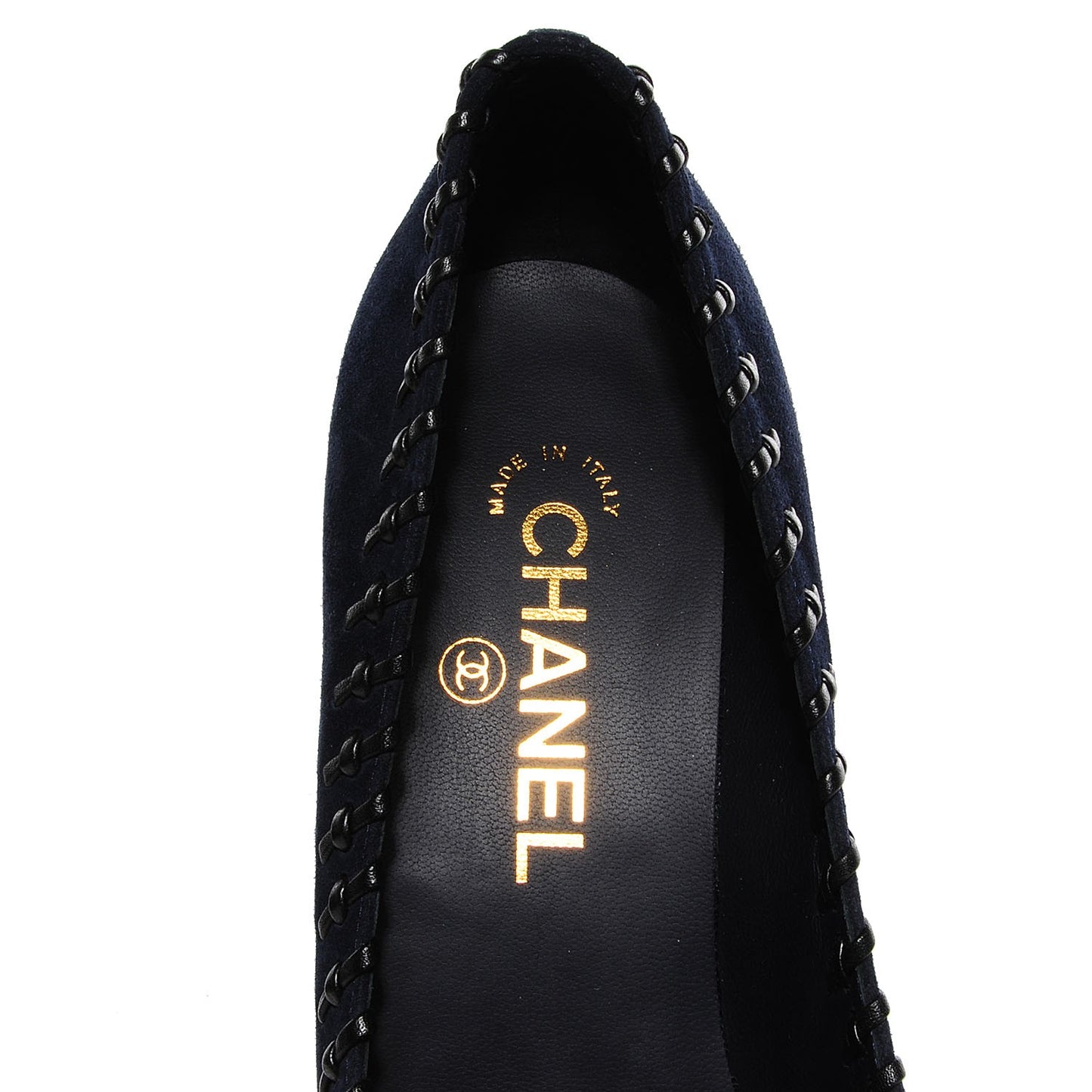 Suede CC Cap Toe Pumps 39 Navy Black