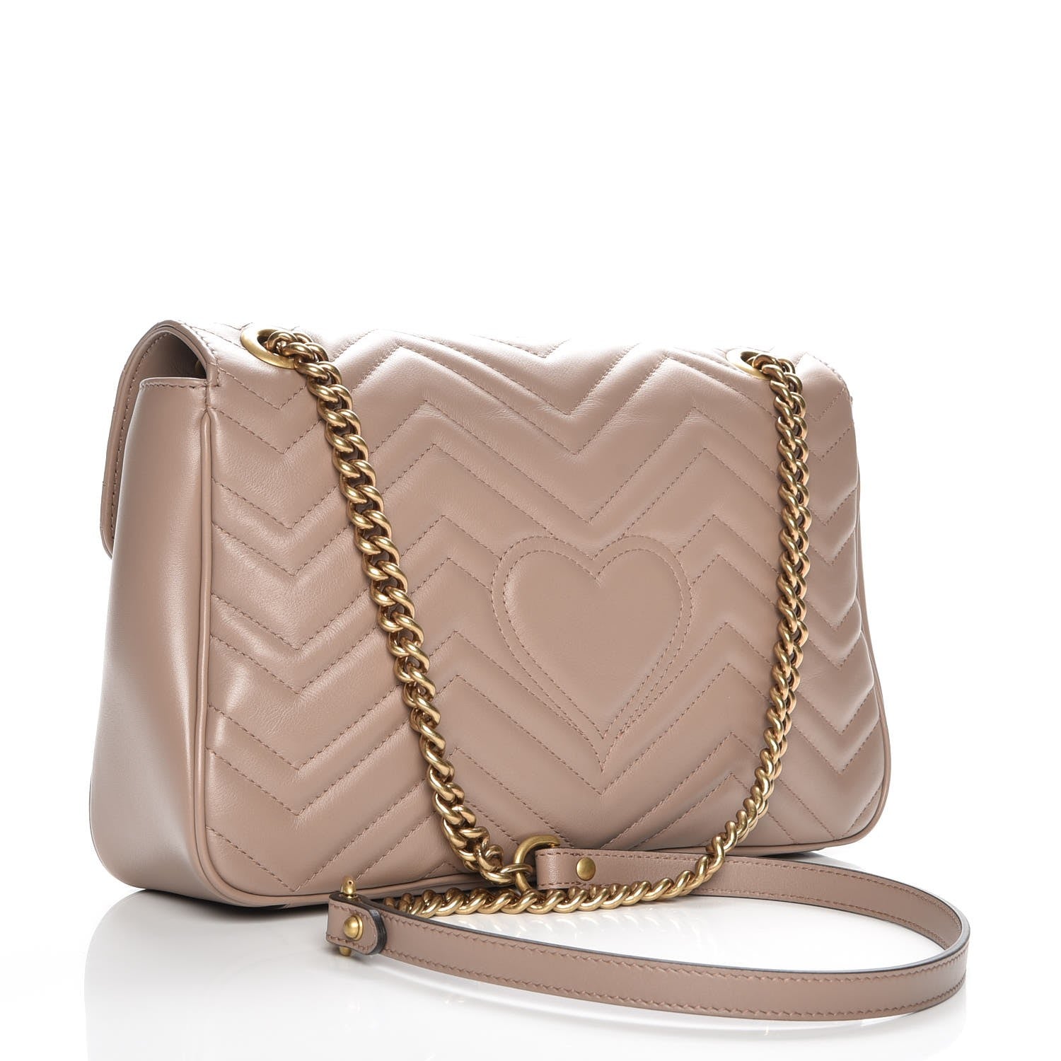 Gucci Calfskin Matelasse Medium GG Marmont Shoulder Bag Porcelain Rose 3 of 7