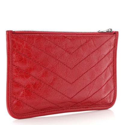 Saint Laurent Crinkled Calfskin Matelasse Niki Bill Pouch Red 3 of 10