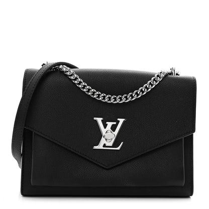 Louis Vuitton Soft Calfskin Mylockme Chain Bag BB Black 1 of 11