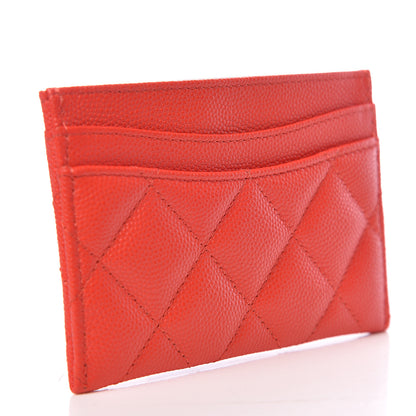 Chanel Caviar Quilted Card Holder Red 3 of 9