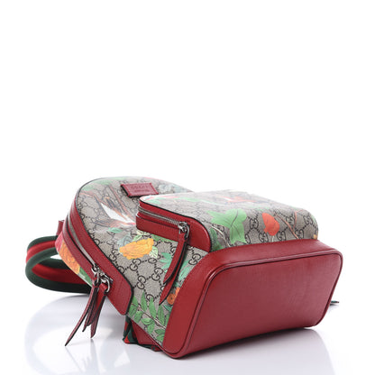 Gucci GG Supreme Monogram Tian Web Small Day Backpack Beige Multicolor Red 4 of 9