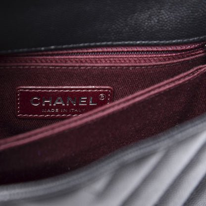 Chanel Caviar Chevron Quilted Mini Coco Handle Flap Black 7 of 10