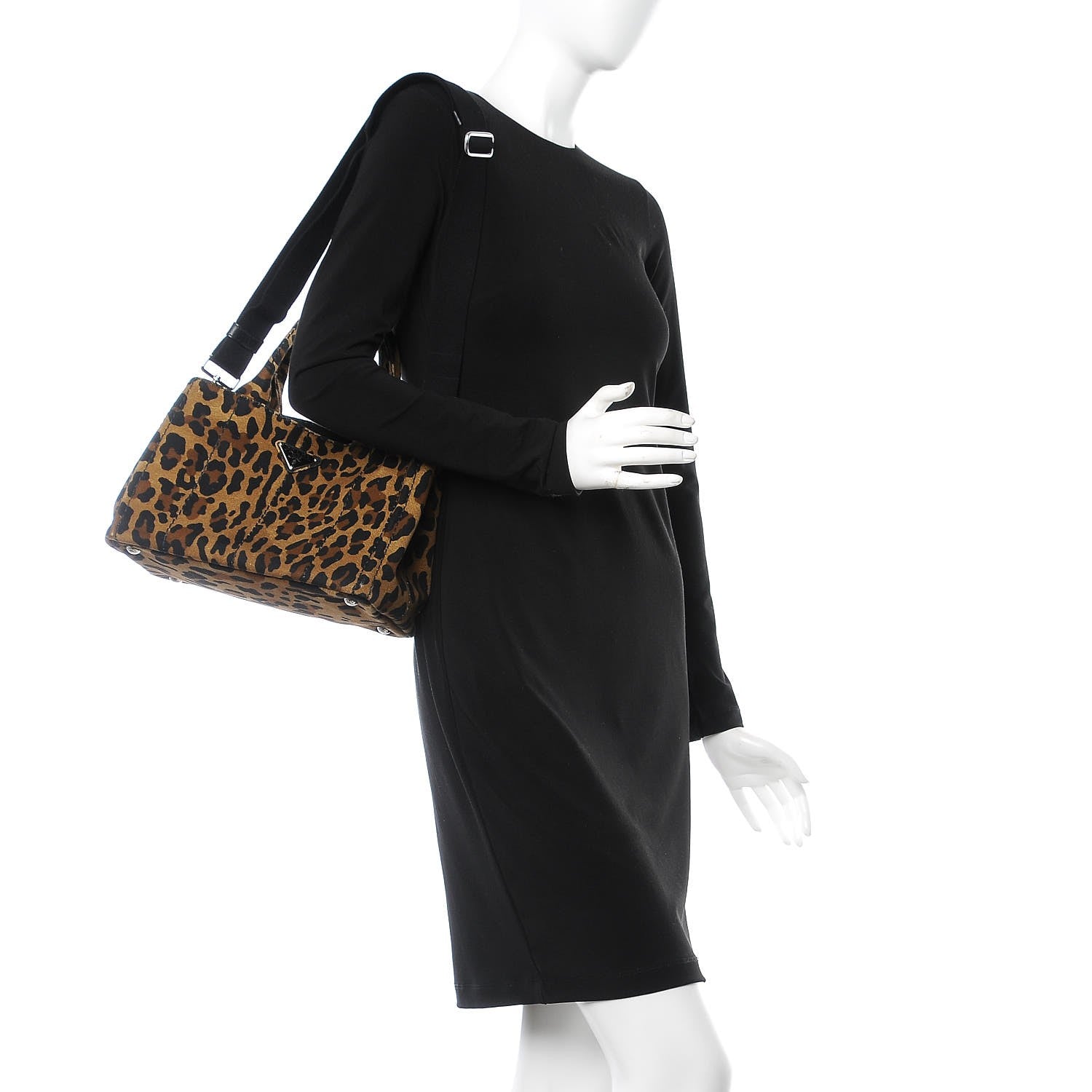 Prada Canvas Leopard Print Small Tote Miele 3 of 13