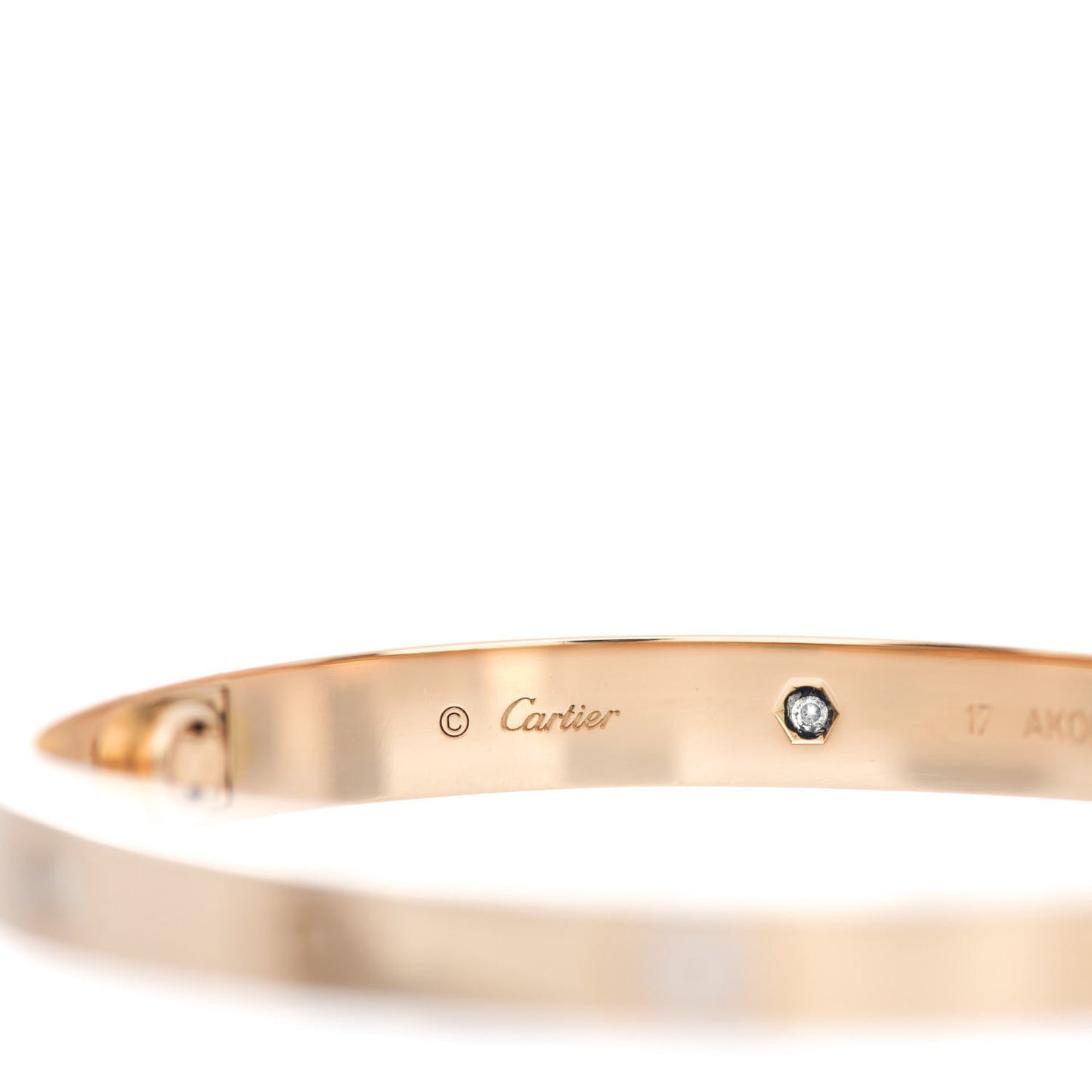 18K Yellow Gold 4 Diamond LOVE Bracelet 17
