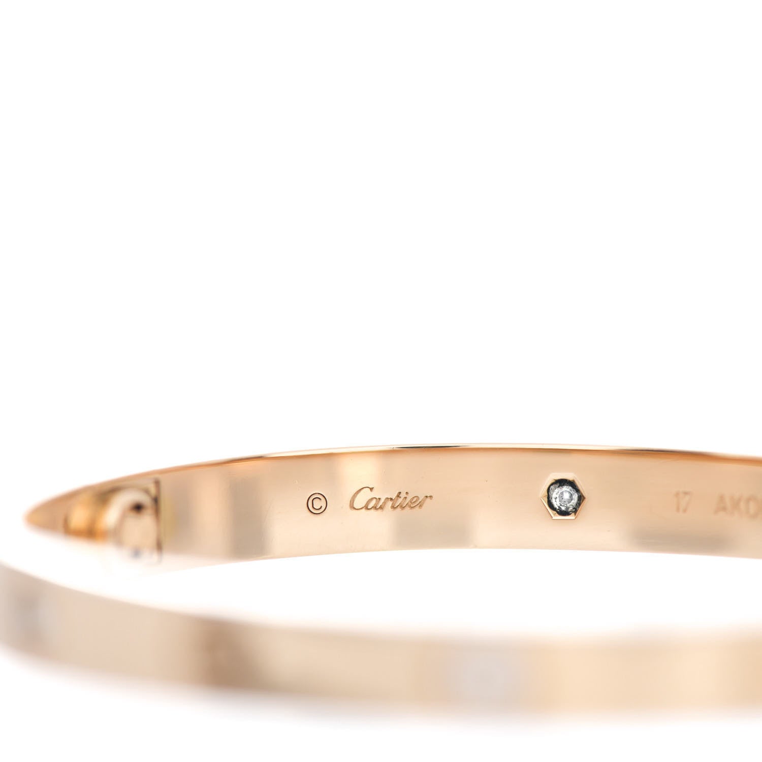 Cartier 18K Yellow Gold 4 Diamond LOVE Bracelet 17 6 of 6