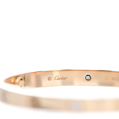 Cartier 18K Yellow Gold 4 Diamond LOVE Bracelet 17 6 of 6