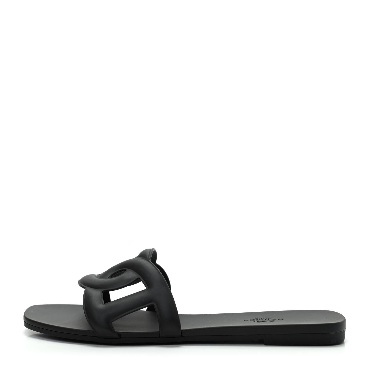 Hermes Rubber Aloha Sandals 38 Black 1 of 11