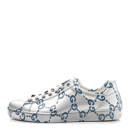 Gucci Miro Rubber Wax GucciGhost Print Mens New Ace Sneakers 7 Silver 1 of 10