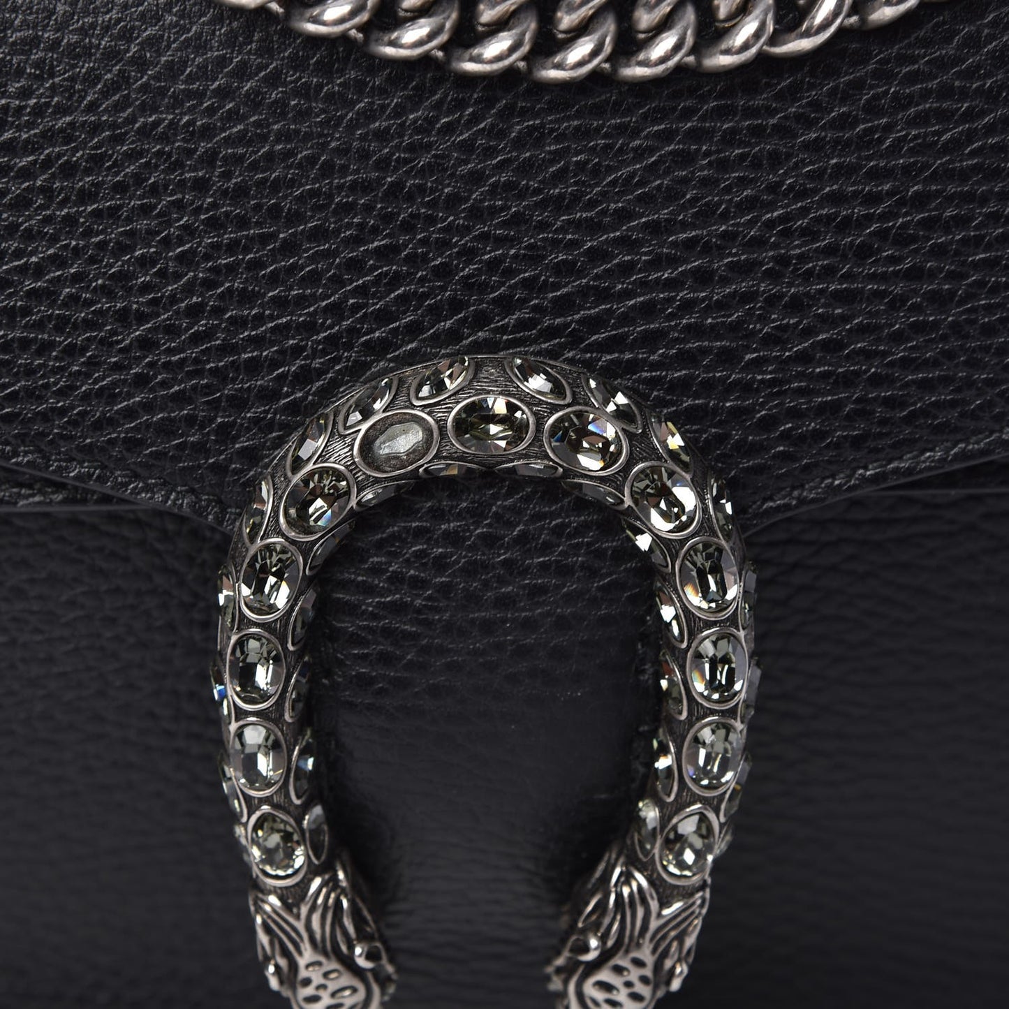 Pebbled Calfskin Small Dionysus Shoulder Bag Black