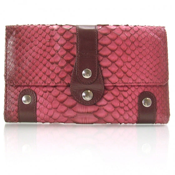 Chloe Python Silverado Wallet Raspberry 1 of 9