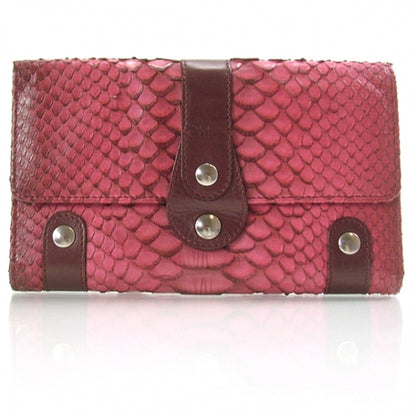 Chloe Python Silverado Wallet Raspberry 1 of 9