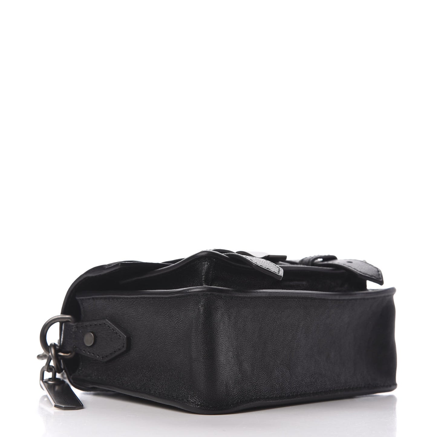 Calfskin Lizard Embossed Small Aby Lock Sepia Brown