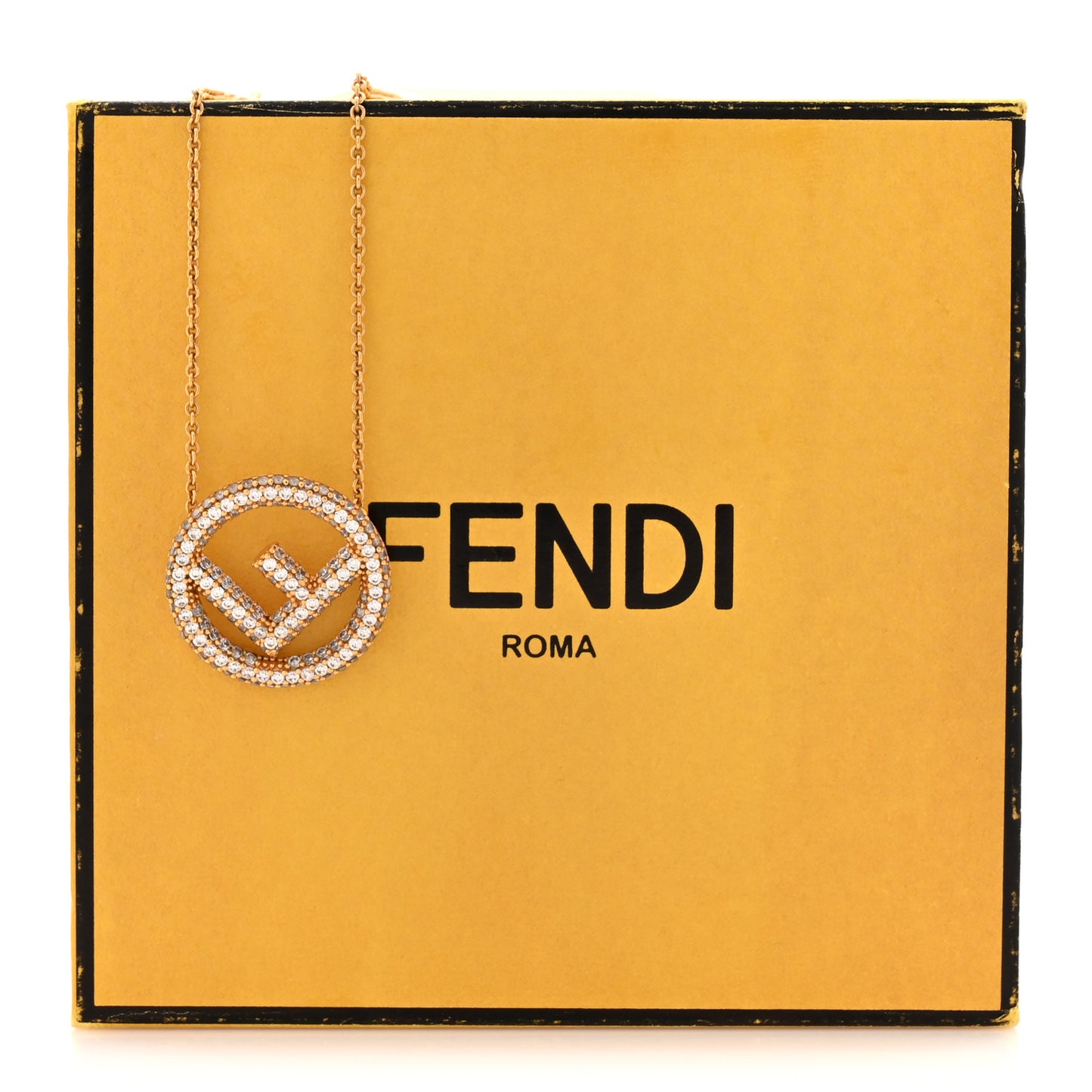 Brass Crystal F is Fendi Necklace Gold