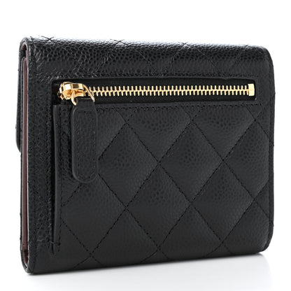 Chanel Caviar Quilted Compact Flap Wallet Black 2 of 4
