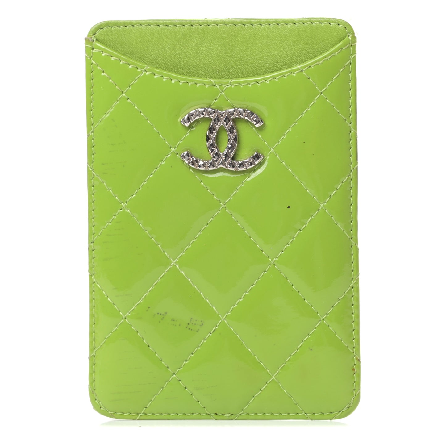 Patent Quilted Brilliant iPhone Case Green