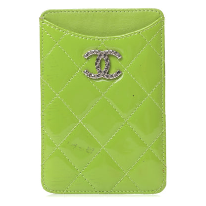Chanel Patent Quilted Brilliant iPhone Case Green 1 of 8