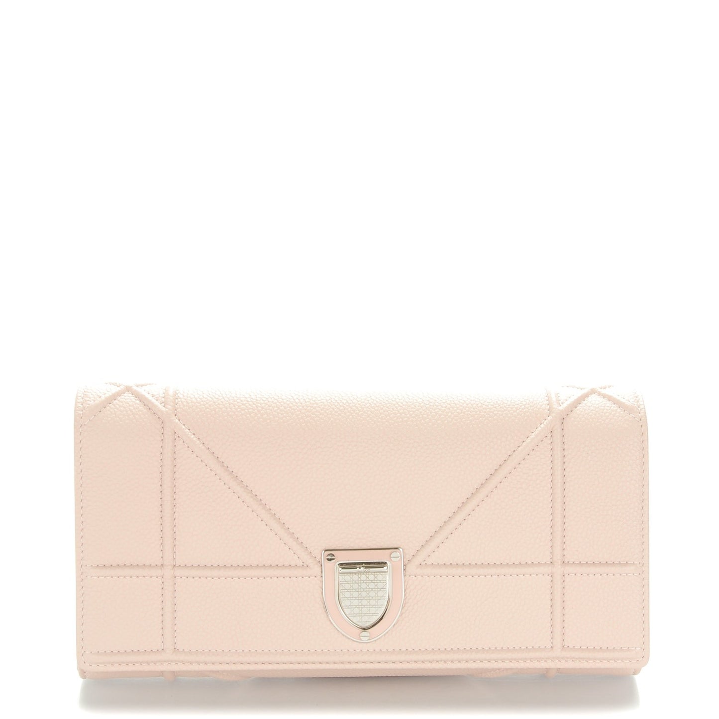 Grained Calfskin Wallet on Chain Pouch Rose Poudre