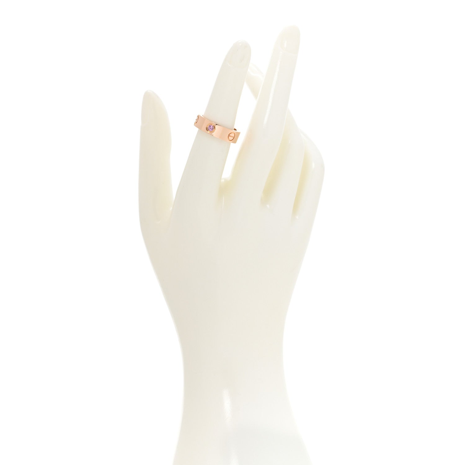 Cartier 18K Pink Gold Pink Sapphire 5.5mm LOVE Ring 52 6 2 of 5