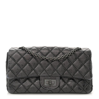 Chanel Shiny Aged Calfskin Quilted Accordion Reissue 2.55 Flap So Black 1 of 11