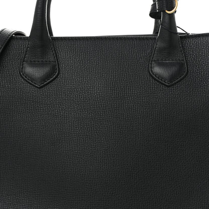 Burberry Derby Calfskin House Check Medium Banner Tote Black 8 of 10