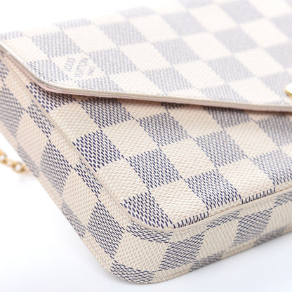 Louis Vuitton Damier Azur Pochette Felicie Chain Wallet Rose Ballerine 10 of 15