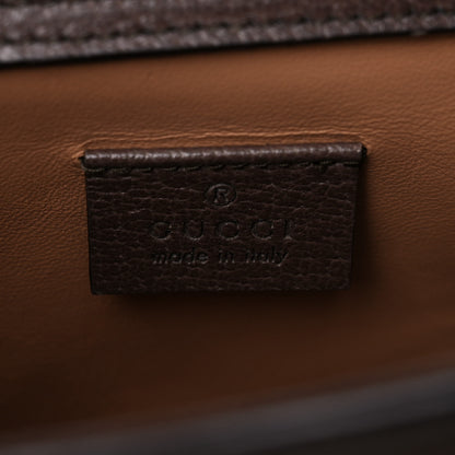 Gucci Monogram Jumbo GG Textured Dollar Calfskin Mini Diana Tote Bag Camel Ebony New Acero 6 of 10