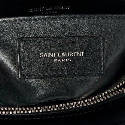 Saint Laurent Calfskin Y Quilted Monogram Small Loulou Chain Satchel Black 7 of 12