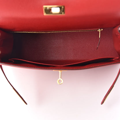 Hermes Epsom Kelly Sellier 32 Rouge Casaque 6 of 35