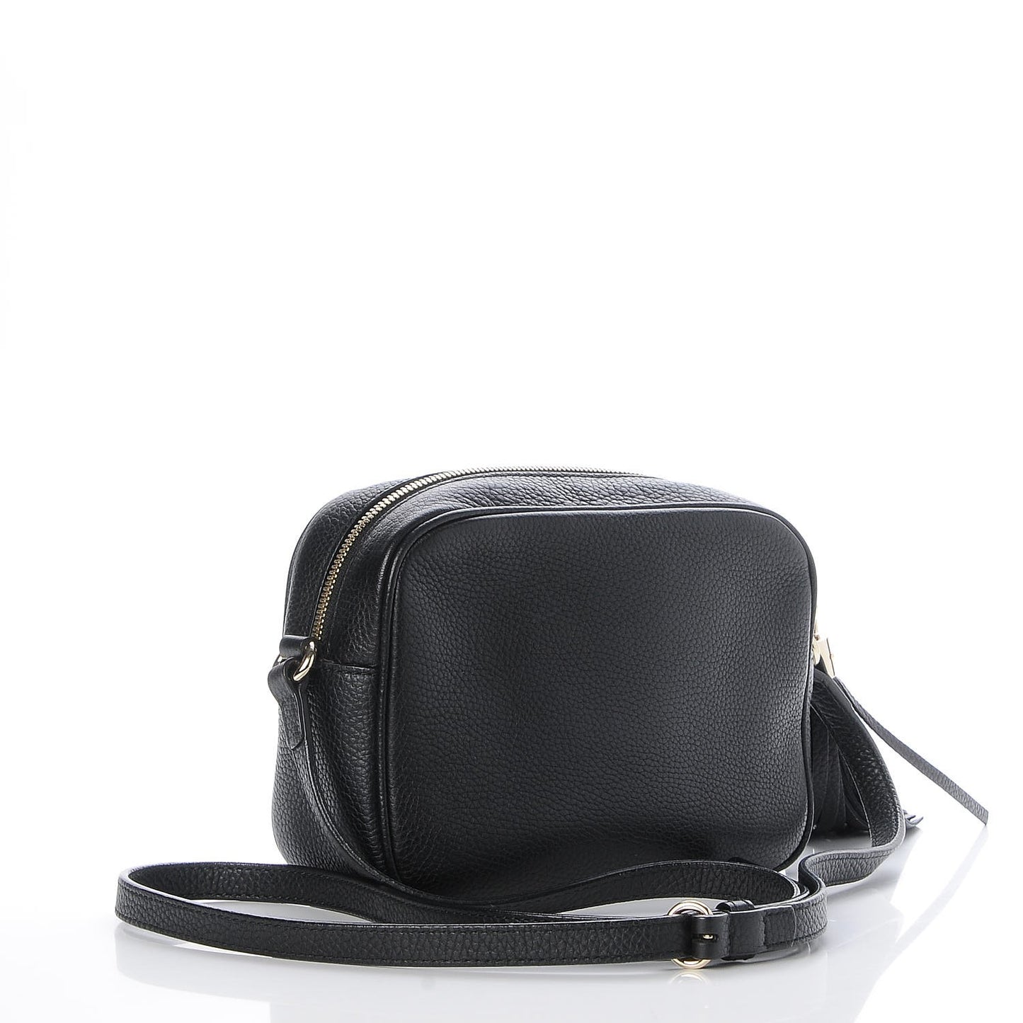 Pebbled Calfskin Small Soho Disco Bag Black
