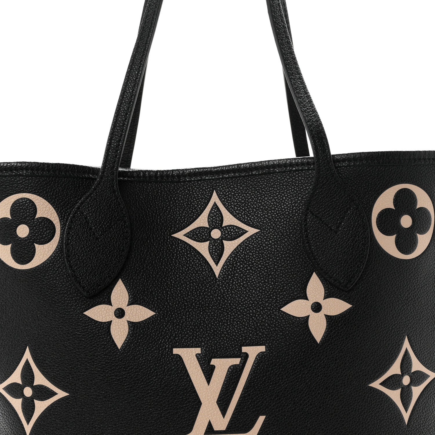 Louis Vuitton Empreinte Monogram Giant Neverfull MM Black Beige 8 of 10