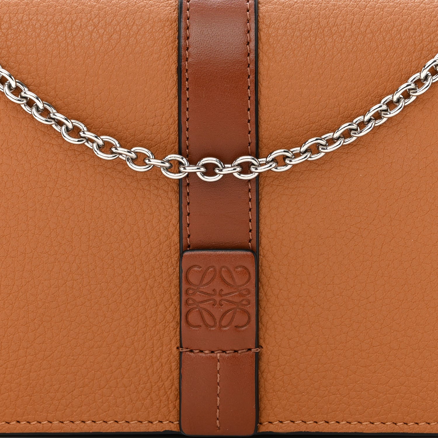 Loewe Grained Calfskin Chain Wallet Caramel Pecan 9 of 11