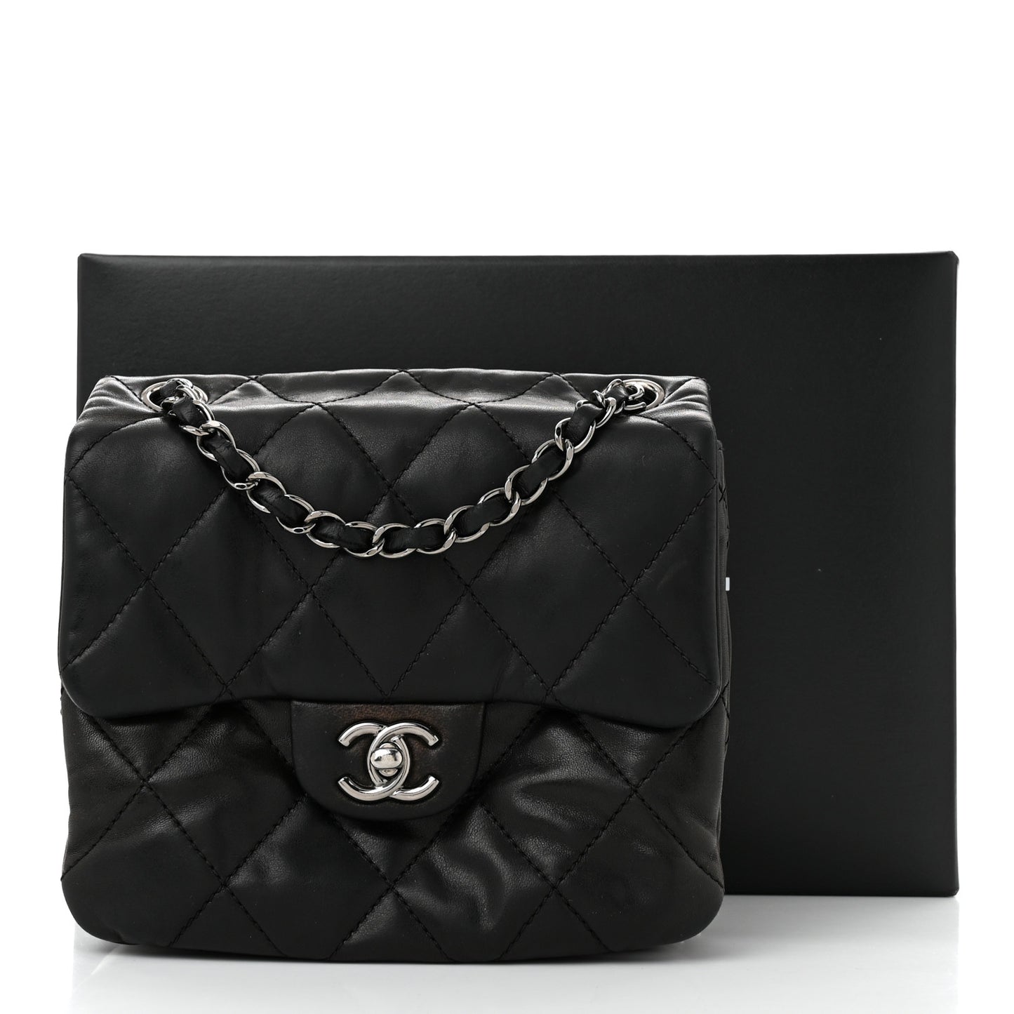 Lambskin Quilted Mini Chanel 3 Flap Black