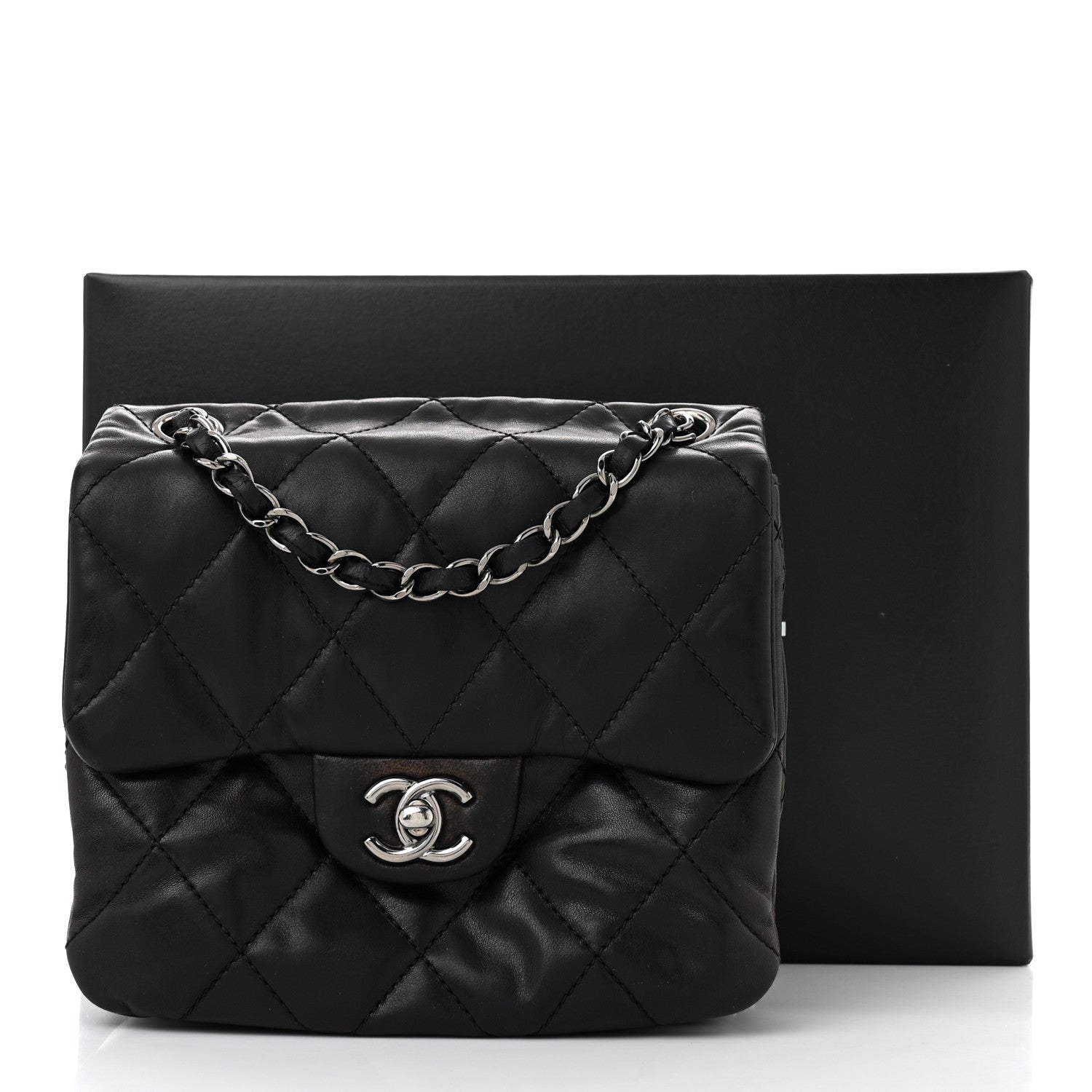 Chanel Lambskin Quilted Mini Chanel 3 Flap Black 11 of 11