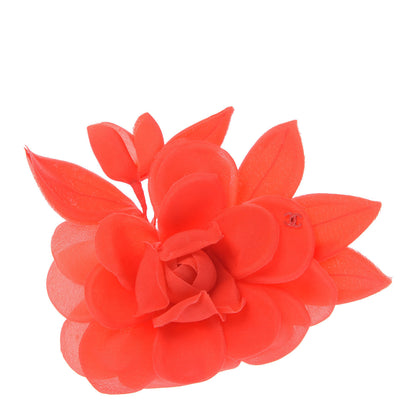 Chanel Fabric Camellia Flower Brooch Orange 1 of 5