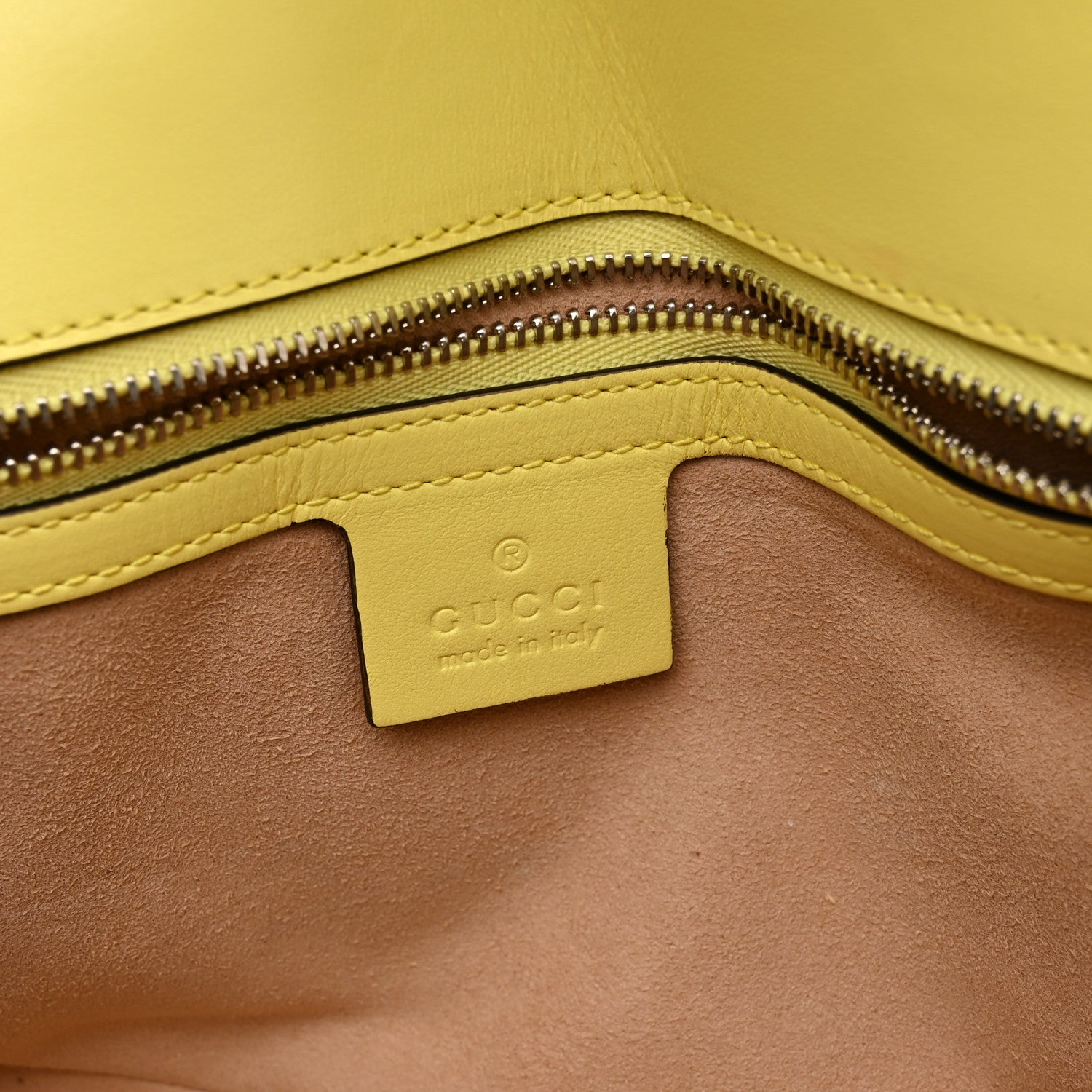Gucci Calfskin Matelasse Small GG Marmont Shoulder Bag Banana 6 of 10