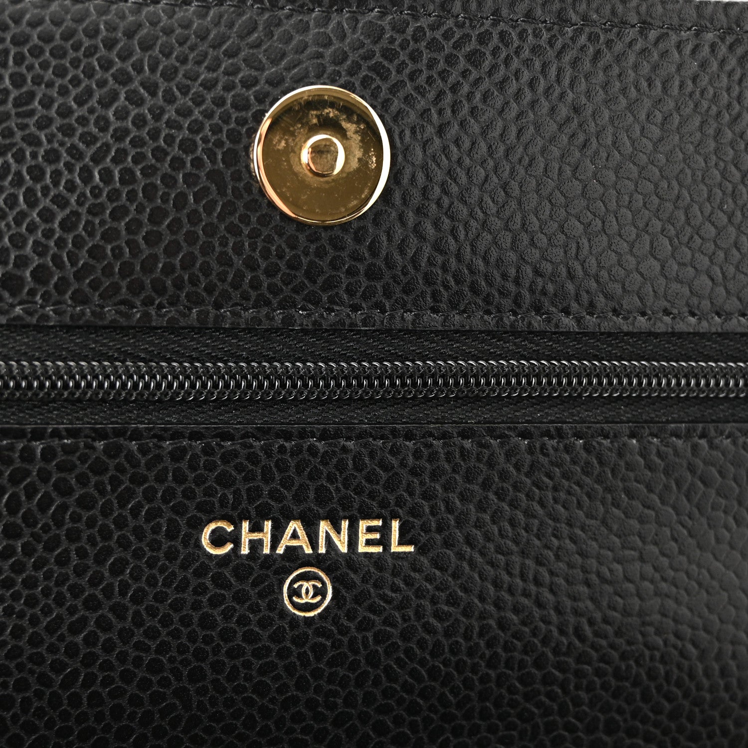 Chanel Caviar Quilted Wallet On Chain WOC Black 6 of 12