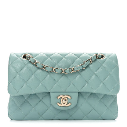 Chanel Caviar Quilted Small Double Flap Light Blue 1 of 10
