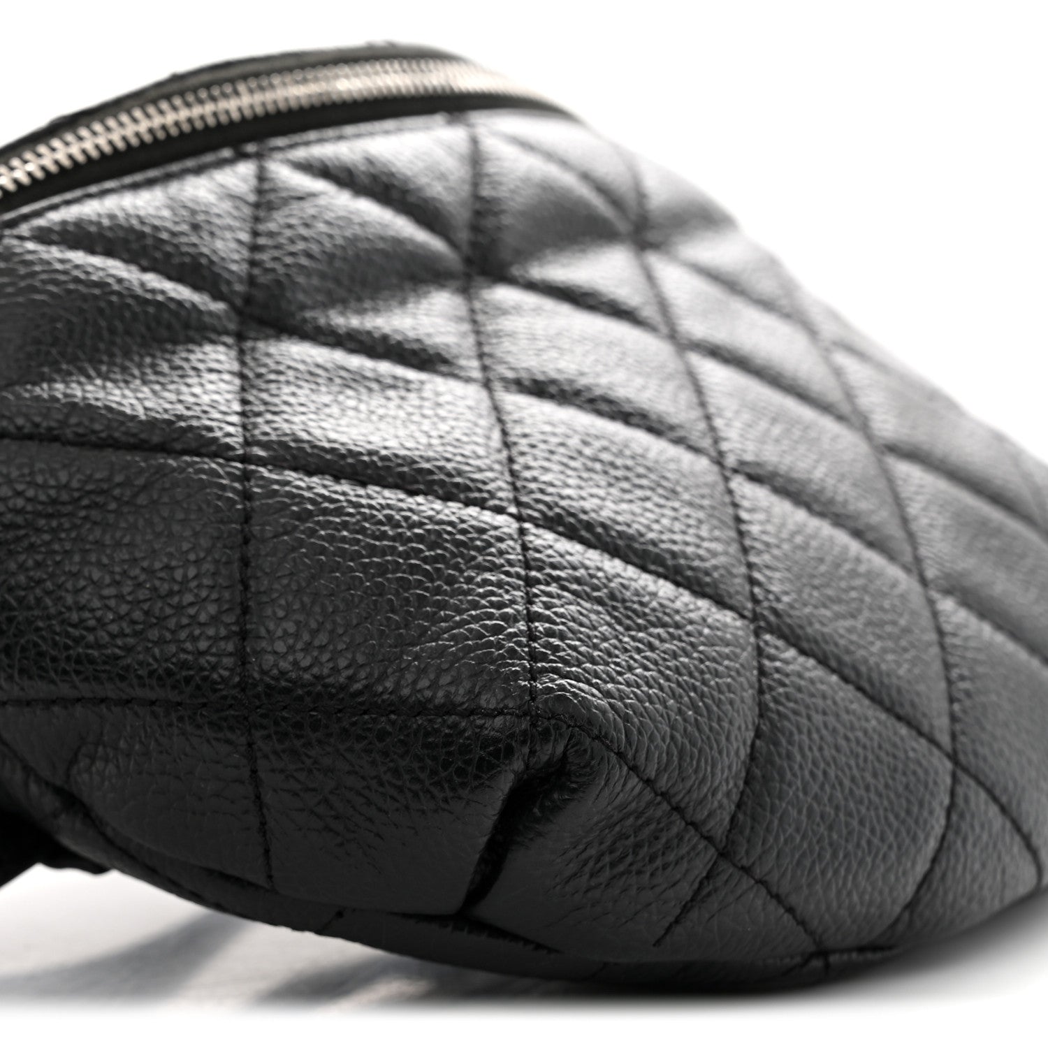 Chanel Grained Calfskin Quilted Waist Belt Bag Black 9 of 11