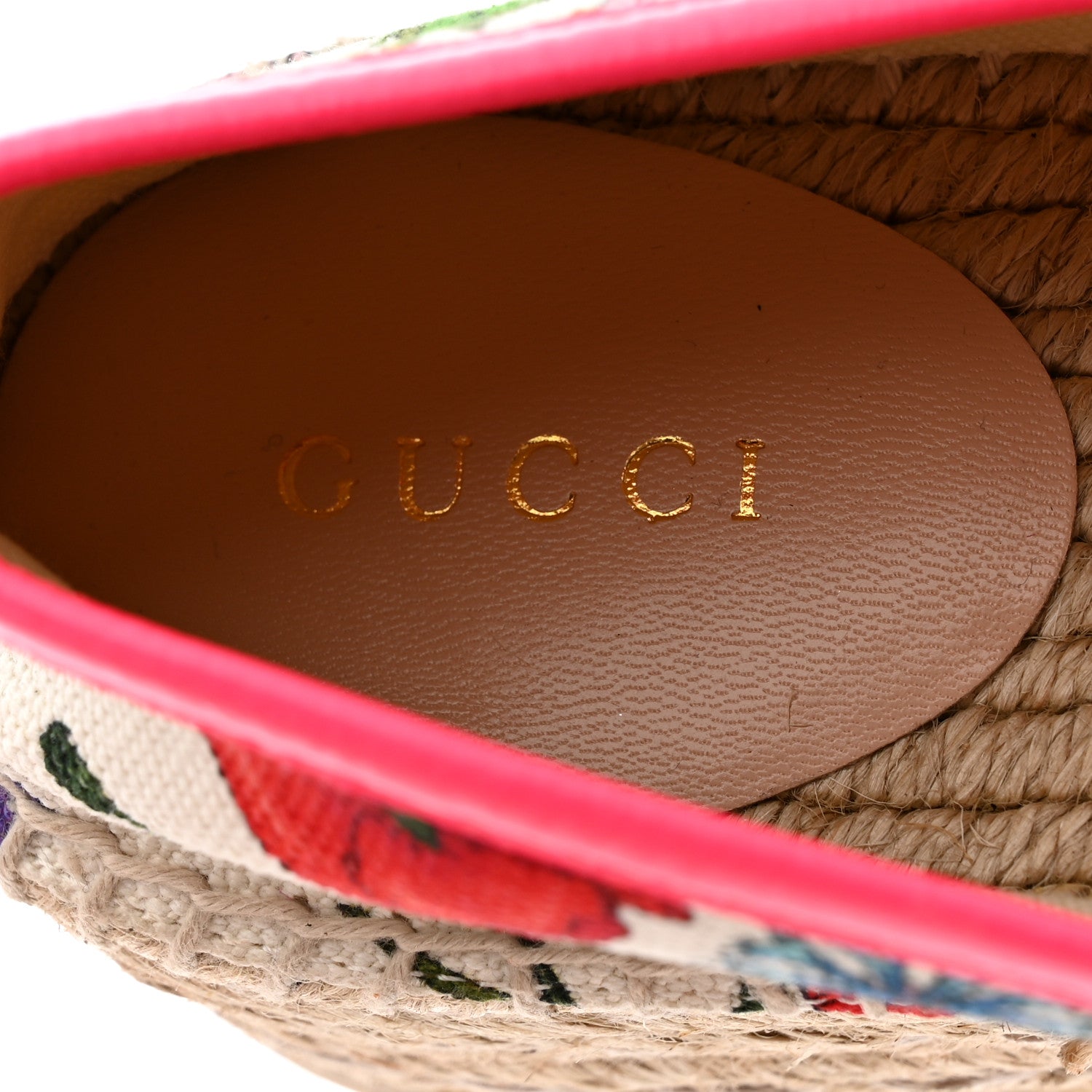 Gucci Canvas Flora Print Platform Espadrilles 38 White Multicolor Fuxia 6 of 10