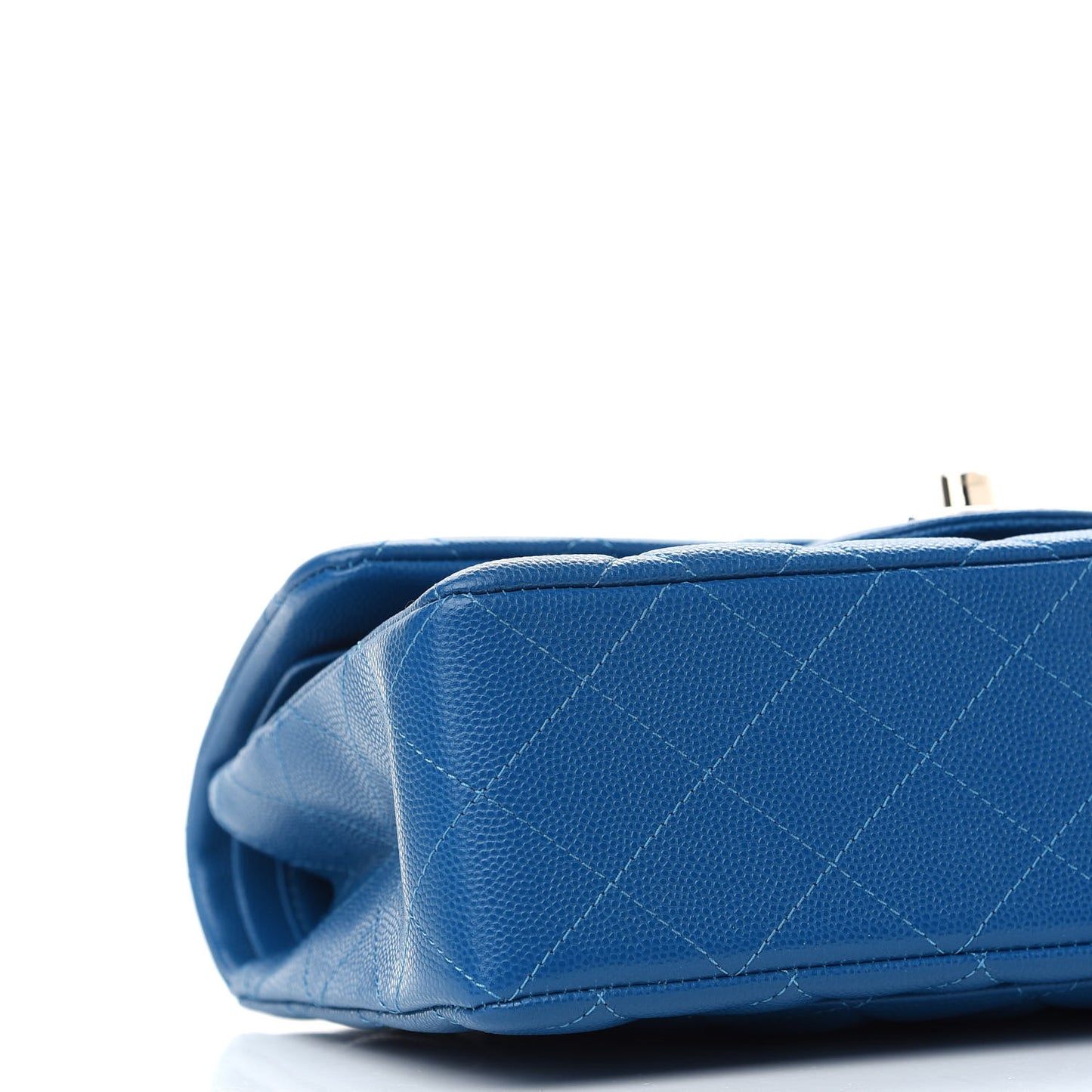 Caviar Quilted Small Double Flap Blue