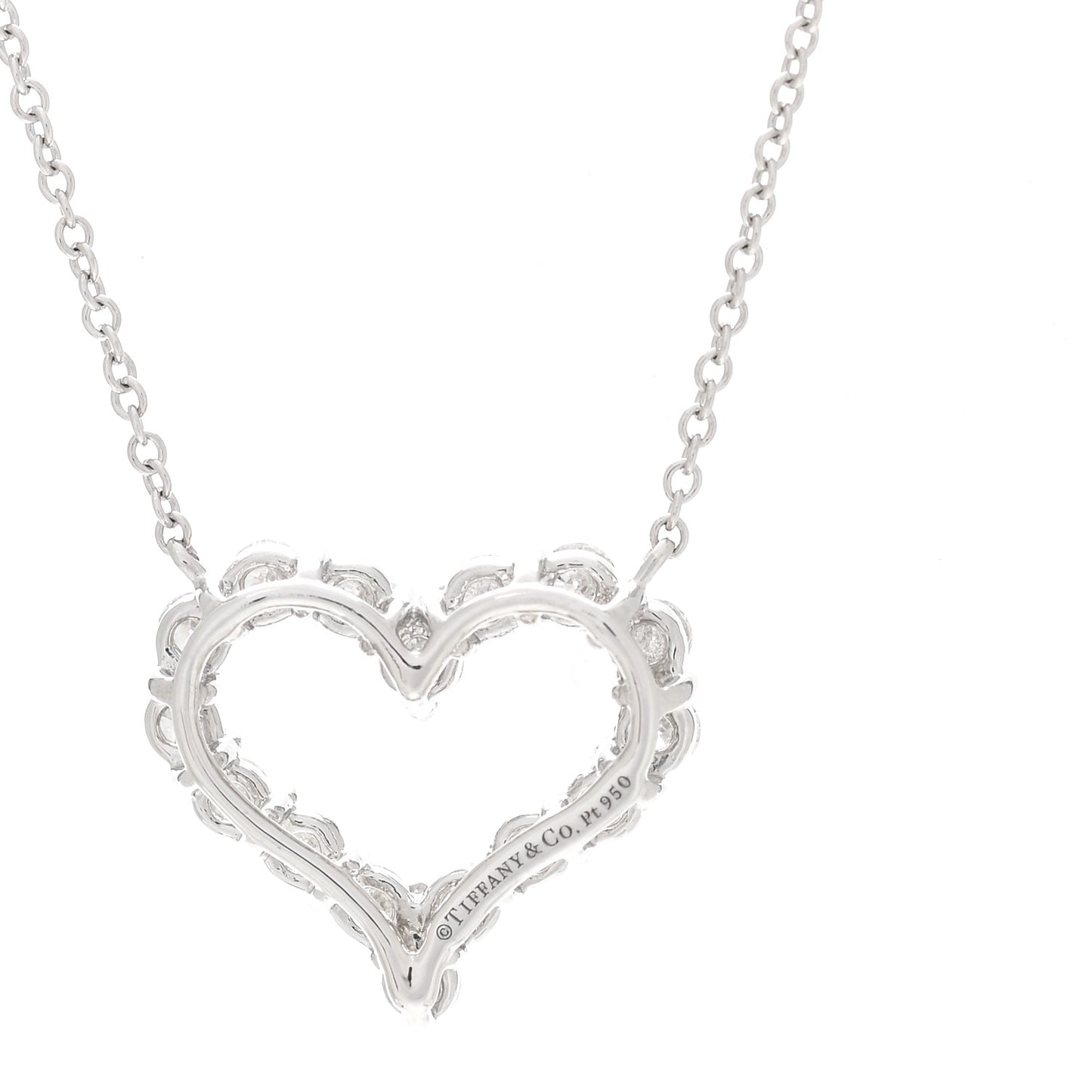 Platinum Diamond Small Heart Pendant Necklace